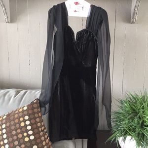 Short Black Velvet Dress
